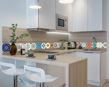 FLFK Wallpaper Border Tile Stickers Peel and Stick Wall Border for Kitchen Backsplash Bathroom Shower Room, 6"x240"