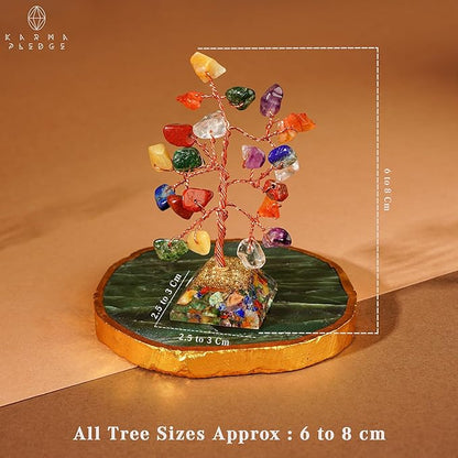 KARMAPLEDGE Set of 12 Crystal Tree of Life Gifts for Women, Seven Chakra Healing Crystals Brings Positive Energy, Good Luck, Money, Feng Shui Home & Office Desk Decor, for Dad