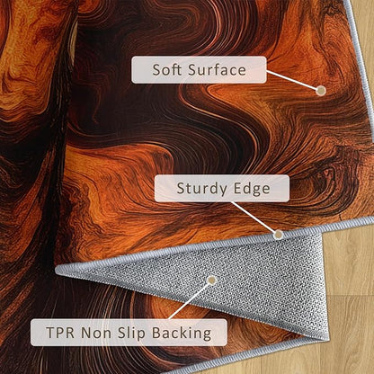 Abstract Swirl Rug 4x5, Washable Psychedelic Spiral Rugs for Living Room Bedroom, Contemporary Art Area Rug for Home Decor, Non Slip Backing Floor Carpet with Gripper - 4 x 5 ft