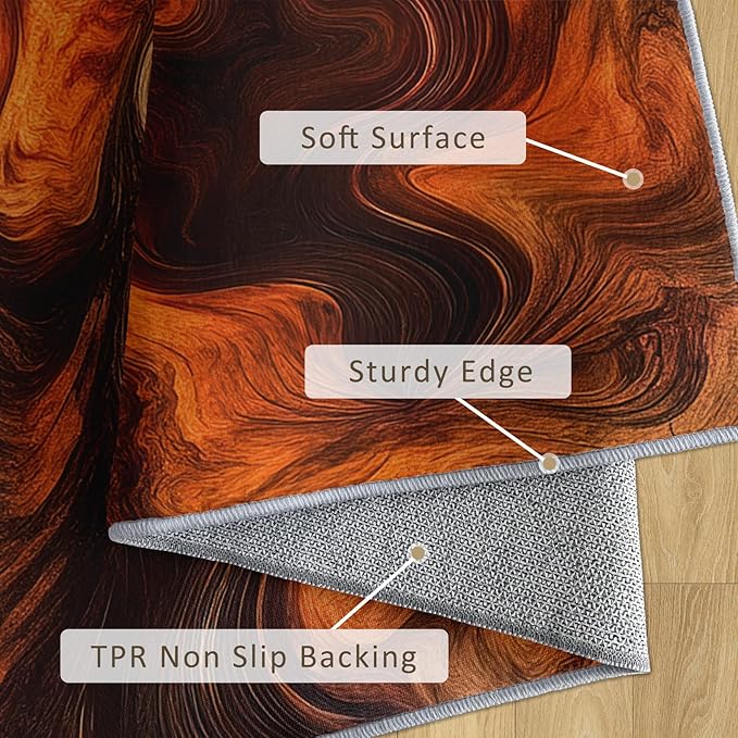 Abstract Swirl Rug 3x4, Washable Psychedelic Spiral Rugs for Living Room Bedroom, Contemporary Art Area Rug for Home Decor, Non Slip Backing Floor Carpet with Gripper - 3 x 4 ft