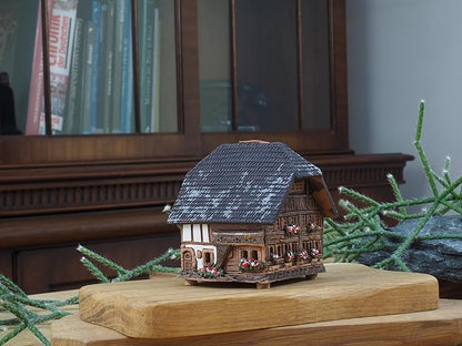 Handmade Ceramic Art Cone Incense Holder Room Decoration Handcrafted Collectible Miniature Küherstock House in Emmental, Switzerland R346