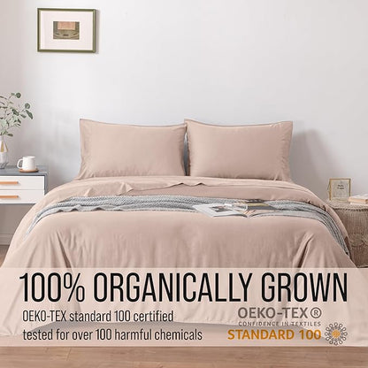 Bella Coterie Luxury Bamboo Viscose Cal King Size Sheet Set | 100% Organically Grown | Ultra Soft | Cooling for Hot Sleepers | 18" Deep Pocket [Dusty Rose]
