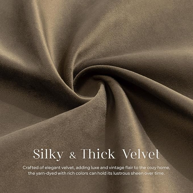 Phantoscope Pack of 2 Velvet Decorative Throw Decorative Pillow Cover Soft Solid Square Cushion Case for Couch Dark Coffee 20 x 20 inches 50 x 50 cm