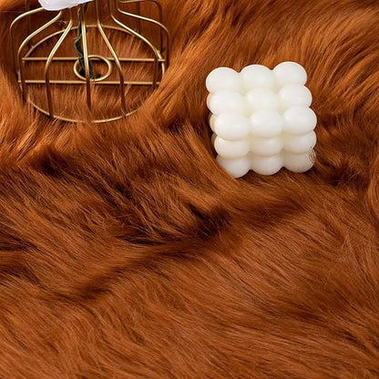 Faux Fur Rug Runner 2x6 ft Caramel - Machine Washable Super Soft Plush Shaggy Fluffy Area Carpet,Sheepskin Rug Fuzzy Floor Mat for Bedroom, Sofa,Living Room, Bedside, Nursery & Kids Room