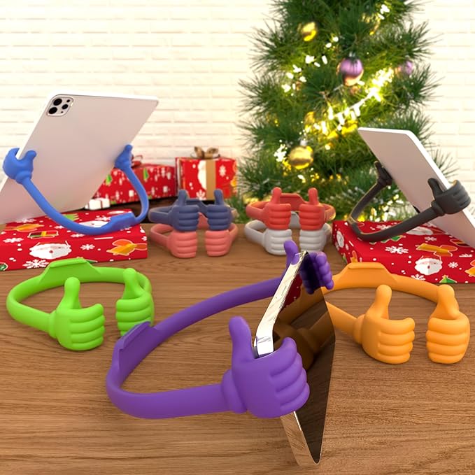 Honsky Cell Phone Stand Holder 2-Pack,Thumbs Up Lazy Phone Stand,Universal Adjustable Flexible Dock for All Phones & Tablets,Cute Stocking Stuffer Gift for Teen Girls,Black