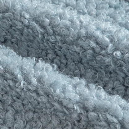 Yaertun Pack of 2 Faux Fur Throw Pillow Covers Decorative Sherpa Boucle Pillow Covers Fuzzy Soft Pillowcases Sheepskin Fleece Cushion Case for Couch Sofa Bed Living Room 12x20 Inch Light Blue