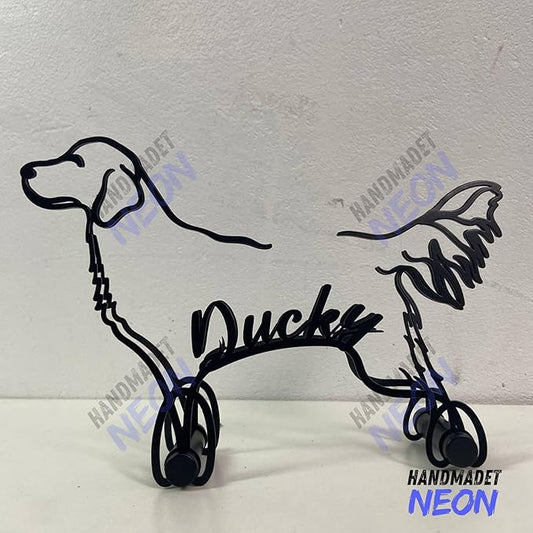 Personalized Golden Retriever Minimalist Sculpture, Custom Dogs Name Metal Desk Decor, Decorative Aesthetic Table Sign Gifts for Officer, Friends, Animal Lover, Kids, Mom, Dad