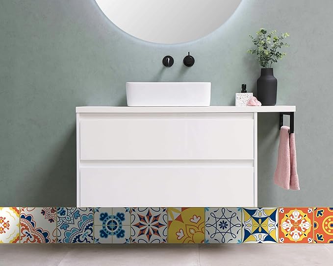 FLFK Wallpaper Border Tile Stickers Peel and Stick Wall Border for Kitchen Backsplash Bathroom Shower Room,10"x240"
