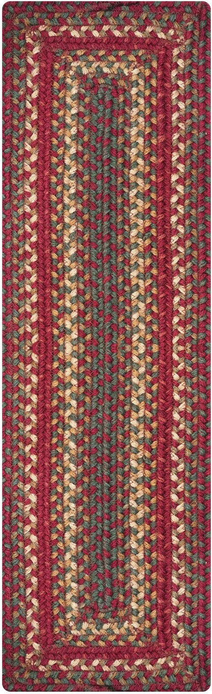 Homespice Cider Barn Jute Braided Stair Treads for Wooden Steps, Country Primitive Decor, Set of 13, Red 8x28 Rectangle Rugs for Stairs - Easy to Clean, Tightly Stitched and Durable