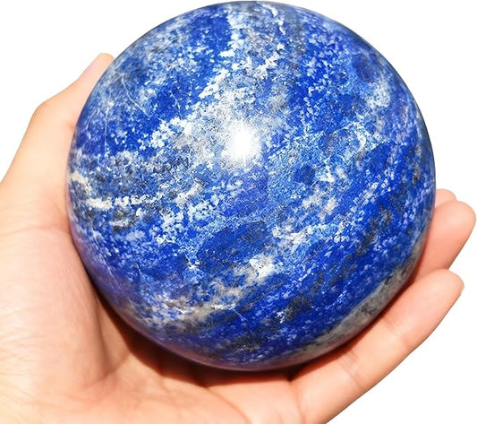 6-7CM/2.36-2.76inch Natural Crystal Spheres Lapis Lazuli Polished Divination Ball Decorative Sphere Reiki Healing Crystals Ball Healing Stone Crafts(Lapis Lazuli, 60-70mm)