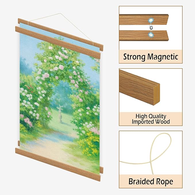 SZDHHH Custom Photo Prints with Magnetic Hanger Frame Canvas Poster Prints With Your Photos Personalized Hanging Poster Pictures Wall Art Decor Framed for Home Decor Gifts Keepsakes (40" Lx20 W)