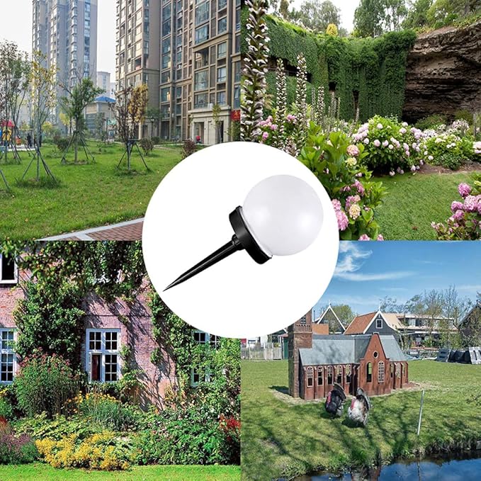 4Pcs Solar Lawn Lights Outdoor – Bubble Shaped Garden LED Pathway Sphere Lights with Warm Glow, Weatherproof Solar Powered Landscape Lighting for Yard and Patio