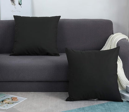 TangDepot Cotton Solid Throw Pillow Covers, 24" x 24" , Charcoal Gray, 1 Count (Pack of 1)