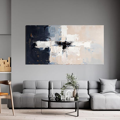 Abstract Wall Art Decor Modern Wall Art Pictures for Living Room Black and White Wall Art Decor Abstract Canvas Art Wall Decor Large White Wall Art Prints Artwork for Walls Home Office Decor 24" X 48"