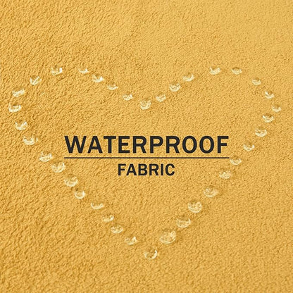 Kevin Textile Waterproof Decorative Pillow Covers Yellow 26x26 Inch Pack of 2 Soft Boucle Textured Euro Pillowcases Elegant Accent Pillows for Couch Sofa Chair Bed Home Decor Indoor Outdoor