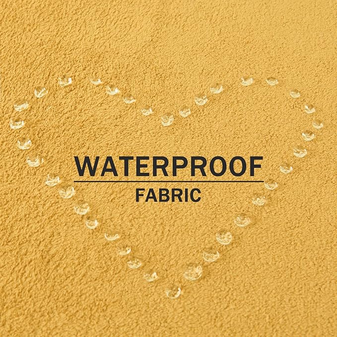 Kevin Textile Waterproof Decorative Pillow Covers Yellow 20x20 Inch Pack of 2 Soft Boucle Textured Throw Pillowcases Elegant Accent Pillows for Couch Sofa Chair Bed Home Decor Indoor Outdoor