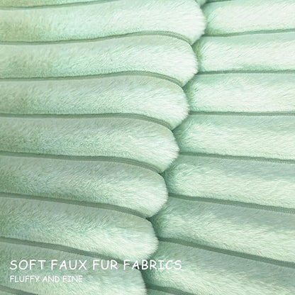 2 Pack 26x26 Pillow Cover Velvet Pillow Covers, Faux Fur Square Throw Pillow Covers for Living Room Decorations Throw Pillow Case, Throw Pillow Cover Cushion Cover for Sofa Bedroom Car, Sage Green