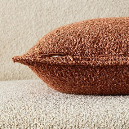 JUSPURBET Rust Decorative Pillow Covers 22x22 Set of 2 Throw Pillow Covers for Couch Sofa Bed Cozy Boucle Textured Cushion Covers Cases with Hidden Zipper for Living Room Home Decor