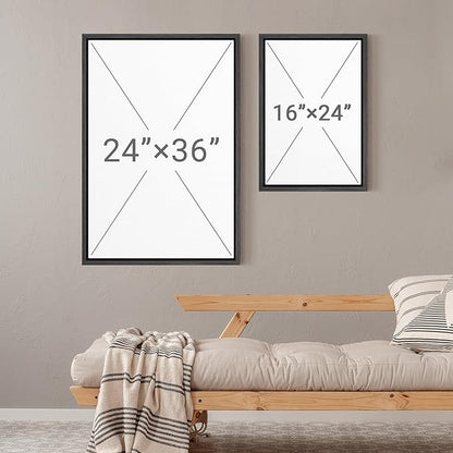 MUDECOR Framed Wall Art Print Set Western Decor Horseshoes Pattern Rustic Neutral Illustrations Modern Art Boho Decorative Colorful Chic for Living Room, Bedroom, Office - 24"x36"x3 BLACK