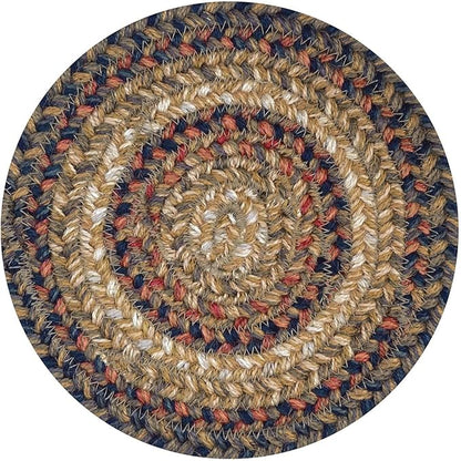 Homespice Russet Jute Braided Trivets for Table, Warm Country Decor, Set of 3, Multicolor 8" Round Heat Resistant Mats - Rich Colors, Easy to Clean, Durable and Protects Furniture
