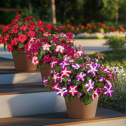 19 Inch Artificial Flowers for Outdoor Indoor Garden Home Decoration,Faux Flower for Home Office Garden Patio Balcony 4 Bundles (Double Red Lotus)