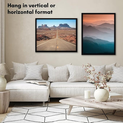 Americanflat 24x30 Picture Frame with Polished Plexiglass - Black Picture Frame - Wide Photo Frames Made of Engineered Wood for Vertical or Horizontal Wall Display - Epic Collection - Black