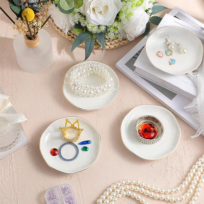 Shappy 24 Pcs Ceramic Ring Dish Bulk 4.5 in Small Jewelry Tray Porcelain Trinket Dish for Women Wedding Birthday Gifts (Multicolor)