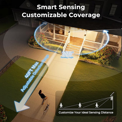 VIANIS Advanced Motion Sensor Light Outdoor, Large Bronze Exterior Lighting Fixtures, Easy-to-Install, Aluminum Waterproof Porch Lights Outdoor with Water Glass for Porch, Garden, Front Door