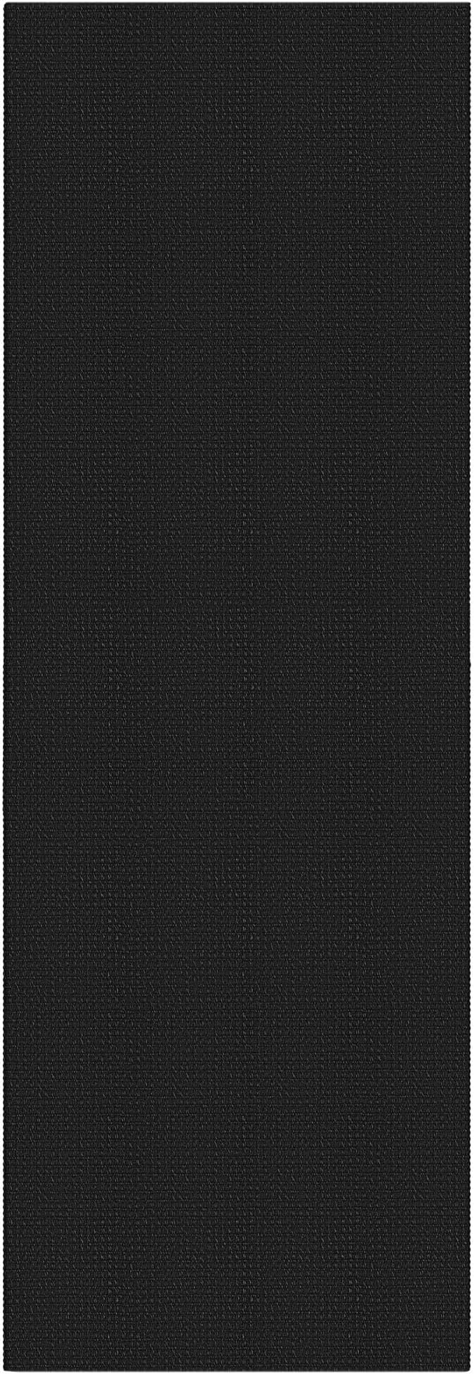 IOHOUZE Washable Runner Rug 3x12 Non Slip Rubber Backed Extra Long Hallway Runner Entryway Runner Indoor, Kitchen Rugs Woven Cotton Floor Carpet for Hall Entrance Stair, Black/Grey