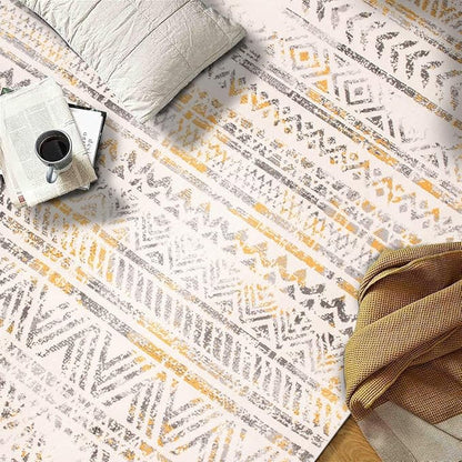 Rugshop Geometric Boho Perfect for high Traffic Areas of Your Living Room, Bedroom, Home Office, Kitchen Area Rug 3'3" x 5' Yellow