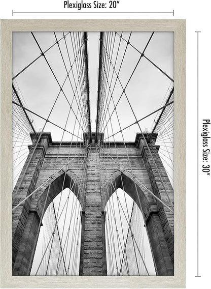 Americanflat 20x30 Poster Frame with Polished Plexiglass - Wide Picture Frames Made of Engineered Wood for Vertical or Horizontal Wall Display - Epic Collection - Grey