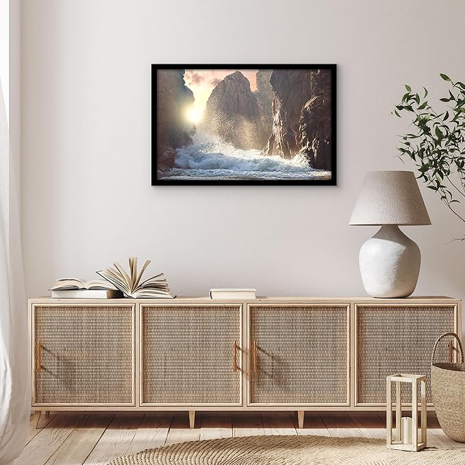 Americanflat 19x30 Picture Frame with Polished Plexiglass - Black Picture Frame - Wide Photo Frames Made of Engineered Wood for Vertical or Horizontal Wall Display - Epic Collection - Black