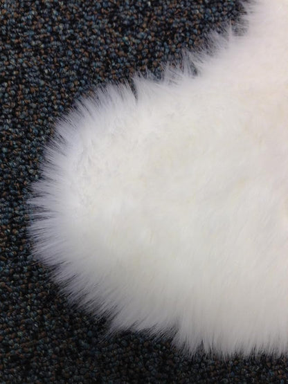 Nouvelle Legende Faux Fur Sheepskin Rug, Ultra-Soft Long Narrow Decorative Runner for Hallway, Bedroom, or Entryway, Warm in Winter, Cool in Summer, Easy Care, Neutral Color, Quattro