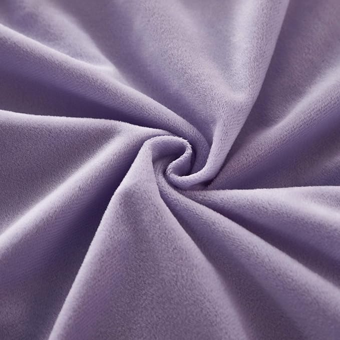 Uhamho Set of 2 Standard Faux Fur Throw Pillow Covers Soft Velvet Decorative Pillowcases Zipper Closure (Lilac, 20"x26")