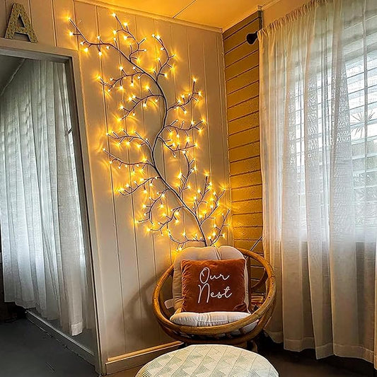 Enchanted Willow Vine Lights for Wall: 7.5FT led Twinkling Tree Branch Light for Living Room and Bedroom Home Decor-Warm White Twinkle Tree Lights Lighted Garland for Halloween Christmas Holiday Decor