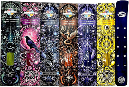 Incense Sticks Variety Pack #9-60 Insence-Sticks (6 Incents x 10 Insense) + Incense Stick Holder Bundle with 6 Witch Whisper Themed Scents
