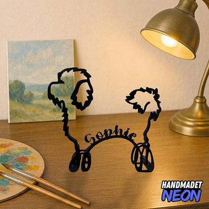 Personalized Shih Tzu Dog Minimalist Sculpture, Custom Pet Name Metal Desk Decor, Decorative Aesthetic Table Sign Gifts For Dogs Lovers, Kids Room, Home Office Decorations