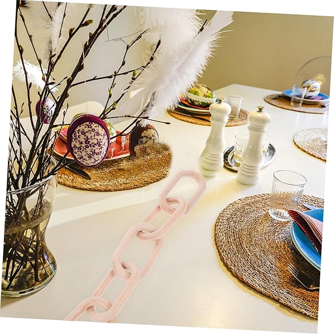 ARTIBETTER Wood Chain Link Decor Rustic Wooden Chain Decoration for Living Room Dining Table and Shelf Minimalist Style Home Decor for Birthdays and Anniversaries Wide Thick