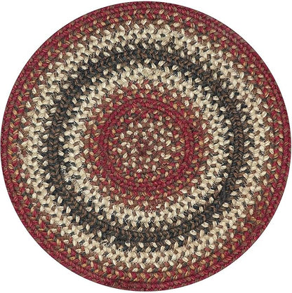 Homespice Chester Jute Woven Round Placemats Set of 6, 15", Warm Lodge and Cabin Decor, Red Table Mats - Vibrant Colors, Durable, Easy to Clean and Protects Furniture