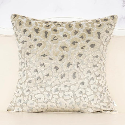Alerfa Beige Floral Throw Pillow Cover 20 x 20 Inch Cut Velvet Sqaure Luxury Decorative Pillow Cover for Couch Living Room Bedroom