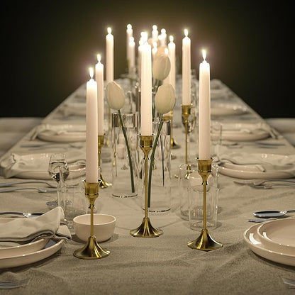 FSyueyun Brass Candlestick Holders Set of 2, Elegant Metal Candlestick Holders for Vintage Taper Candle Holders, Perfect for Table Centerpieces, Fireplace, Home Decor, Weddings and Party Decorations