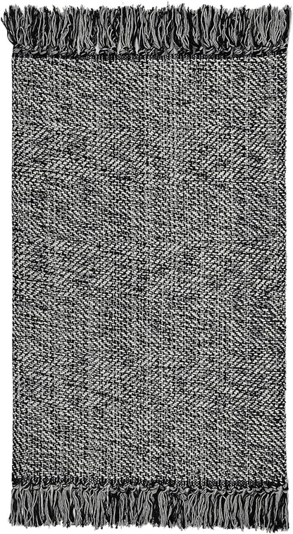 Collive Long Hallway Runner Rug 2.6' x 10', Washable Runners Indoor Entryway Rug, Black/Cream Braided Woven Kitchen Rugs Low-Profile Front Door Floor Carpet for Laundry Room Bedroom Doorway
