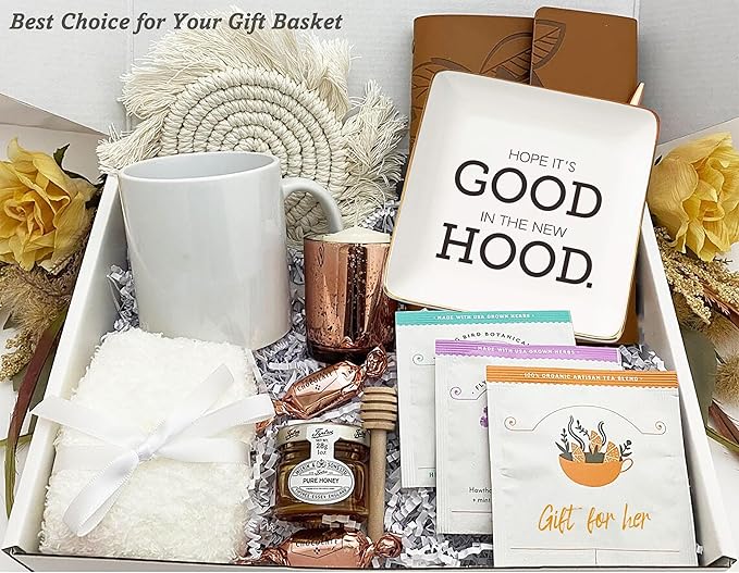 Hope It's Good in The New Hood-Congratulation New House Gift-New Homeowner Gift-Happy New Home Gifts-Congrats First Time New House Gifts,Housewarming Presents-Jewelry Tray Trinket Holder Ring Dish