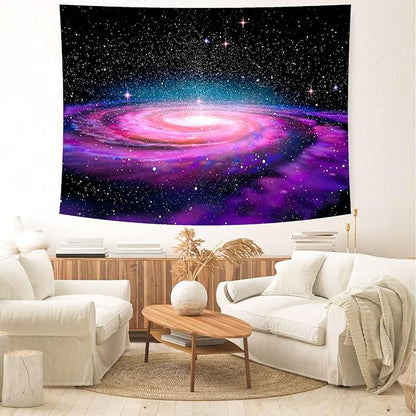 Delur Galaxy Tapestry Planet Universe Starry Sky Wall Hanging Tapestry Cosmic Outer Space Abstract Psychedelic Nebula Headboard for Bedroom Living Room Home Decor (51.2" x 59.1")