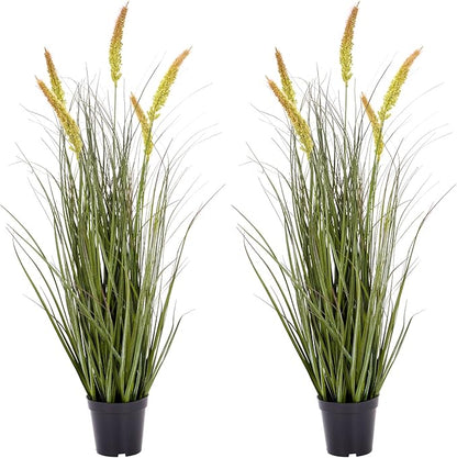 Green Onions Fake Plants,Artificial Plants Indoor, Fake Grass Decor Green Plant Fake Outdoor Flowers Fake Succulents,Artificial Tall Grass Plants with Pots House Decorative(36“ 2 Pack)