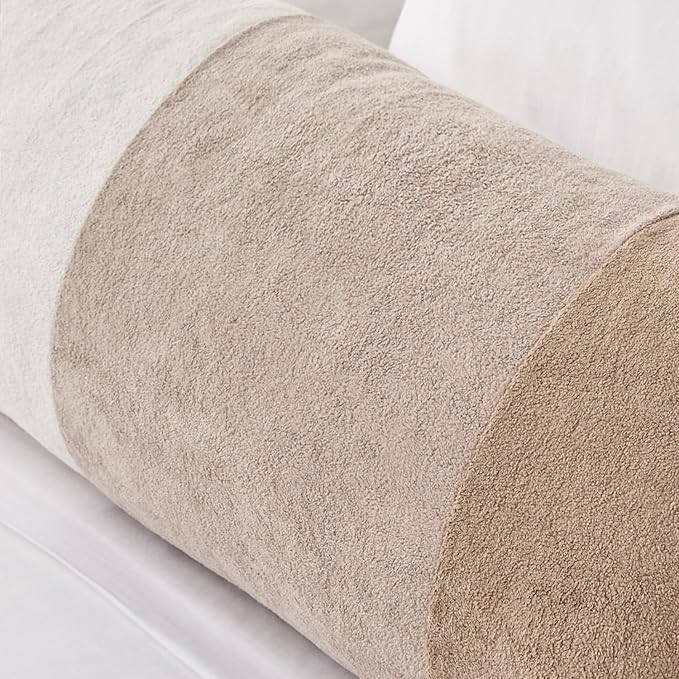 Kevin Textile 14x36 Inch Long Lumbar Cover 1 Pack Three-Colour Patchwork Soft Textured Waterproof Rectangle Cushion Elegant Accent Pillows for Couch Sofa Chair Bed Home Decor Indoor Outdoor Brown