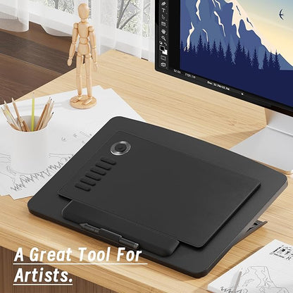 Extra Large Tablet Stand Adjustable Digital Drawing Tablet Holder Desktop Foldable Compatible with iPad,Fire HD,Galaxy Tab,Surface Pro,Graphics Tablet and More,Fit 7-23.8 inch