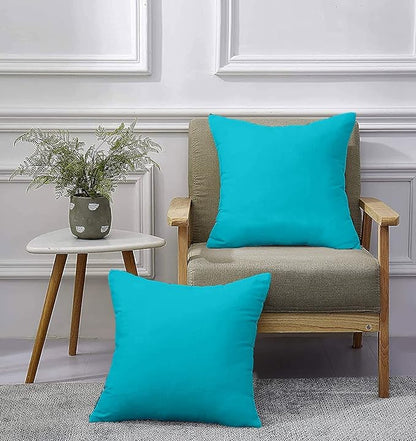 Upgrade Your Bedding Experience with The Made of 100% Cotton Euro Shams 2 Pack Cushion Cover 26"x 26"Size fits Decorative Cover. Envelope Closure Turquoise