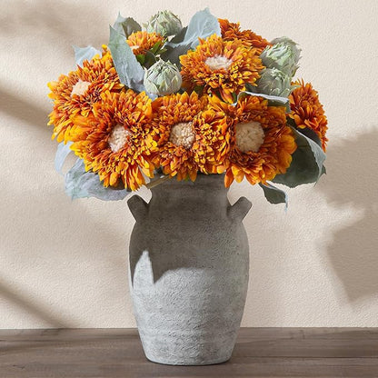 Ceramic Flower Vase with Handles,9.76 Inch Large Decorative Vase,Rustic Farmhouse Vase for Living Room Bedroom Kitchen Table Office Centerpiece Decorations, Holiday & Wedding