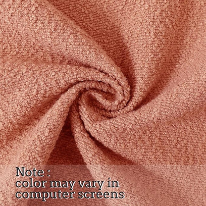 Jeneoo Coral Pink Decorative Long Lumbar Thick Throw Pillow Covers Fine Textured Boucle Couch Cushion Cases for Sofa Decor, Set of 1, 14 x 36 Inch